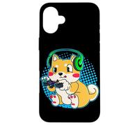 Cute Shiba Inu Dog Video Gamer Gaming Case for iPhone 16 Plus