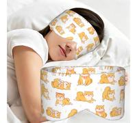 Cute Shiba Inu Dogs Pattern, Sleep Mask for Home Travel, Full Eye Covers Light Blocking Eye Mask Sleep Eye and Ear Muffs