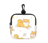 Cute Shiba Inu Dogs Pattern, Square Zipper Storage Bag, Neoprene Coin Purse, Small Wallets, Change Pouch, Change Purse
