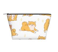 Cute Shiba Inu Dogs Pattern, Toiletry Pouch Makeup Bag Cosmetic Bag Portable Travel Toiletry Bag