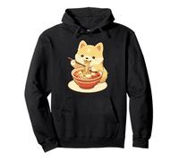 Cute Shiba Inu Eating Ramen Cartoon Kawaii Pullover Hoodie