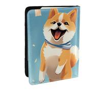 Cute Shiba Inu Passport Holder for Travel,RFID Passport Cover Wallet PU Leather Passport Card Holder Case Cute Passport Protector for Women Men