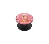 Cute Shiba Inu Pink Cherry Blossom Sakura Mount Fuji Spring PopSockets Adhesive PopGrip