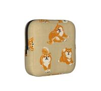 Cute Shiba Inu, Sanitary Pad Storage Bag, Pad Holder Bag with Zipper, Change Purse