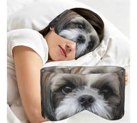 Cute Shih Tzu, Sleep Mask for Home Travel, Full Eye Covers Light Blocking Eye Mask Sleep Eye and Ear Muffs