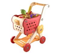 Cute Shopping Trolley - Cognitive Development Aid for Preschool Activities, Safe Polymer Build with Food Figures, Imagination Game Apparatus, Perfect for Little Learners, Home, 27x40x50cm