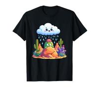 Cute Shy Cactus Hiding from Happy Rain Cloud T-Shirt