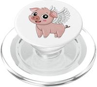 Cute Shy Pig with Wings Farm Animal Design PopSockets PopGrip for MagSafe