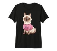 Cute Siamese Cat Mom Paw Lover Premium T-Shirt