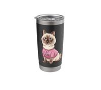 Cute Siamese Cat Mom Paw Lover Stainless Steel Insulated Tumbler