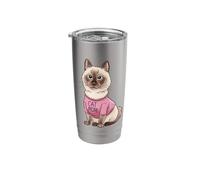Cute Siamese Cat Mom Paw Lover Stainless Steel Insulated Tumbler