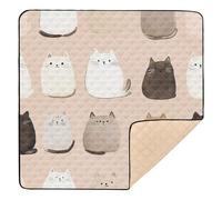 Cute Siamesecats Rose Gold Soft Foam Baby Play Mat for Floor Waterproof Baby Crawling Mat for Babies Infants Toddlers, 50'' x 50''