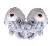 Cute Siberian Husky Dog Head Cotton Extra Large Slippers for Women Men, Fuzzy Comfy Puppy Plush Warm Slip on Home Shoes(Grey,UK 9)