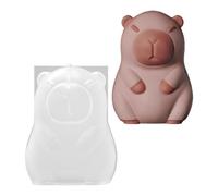 Cute Silicone Molds - 3D Capybara Resin Mold, Silicone Animal Moulds of Candle Adorable Reusable Non-Stick Mould for Pudding Ice Cream Making Candle Art Projects Cake Figurine Casting