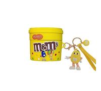 Cute Silicone Yellow M Beans Chocolate Peanut Casefor Airpods Pro and Airpod3 Headphones Cover with a Cute Smile Yellow Keychian for Girls Boys