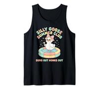 Cute Silly Goose Summer Pool Suns Out Honks Out Tank Top
