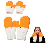Cute Silly Goose Warm Mittens Funny Duck Winter Gloves Cozy Hands Cold Weather Gifts for Kids Christmas (a)