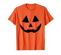 Cute Silly Smiling Jack-O-Lantern Halloween Pumpkin Face T-Shirt, Men, Orange, XX-Large