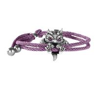 Cute Silver Dragon Bracelet,Adjustable Silver Dragon Bracelet Animal Jewelry,Creative Dragon Bead Lucky Charm Bracelet,Trendy Bracelet Hip-Hop Wrist Accessory Unisex Bangle Purple