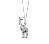 Cute Silver Giraffe Necklace Zoo Animal Chain Gift Calf Metal Wildlife Wild Baby
