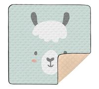 Cute Simple Animal Portraits Alpaca Soft Foam Baby Gym & Activity Mat for Floor 1-Piecing Activity Gym Mat for Baby Kids Toddlers Infants, 50'' x 50''