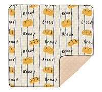 Cute Simple Bread Baby Play Mat for Floor, 50x50 inch Playpen Mat,Thicken Soft Non-Slip Tummy Time Mat for Toddlers and Infants
