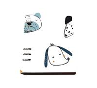 Cute Simple Dogs Notebook, Pu Leather Notebooks A5, Lined Paper Ring Bound Notebook A5 180Pages/90Sheets, Exercise Books for Office, Workbook for Study, College Supplies Women Man