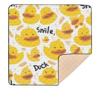 Cute Simple Ducks Yellow Cute Foldablhick Play mat for Baby for Indoor Outdoor Non-Toxic foldablummy Time Activity Mat for Babies Infants Toddlers, 50'' x 50''alfombra de juegos