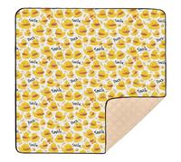 Cute Simple Ducks Yellow Soft Thick Baby Activity Play Mat for Floor Waterproof Activity Entertainment Mat for Babies Infants Toddlers, 50'' x 50''