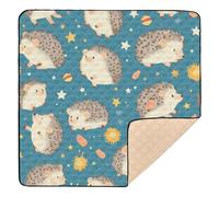 Cute Simple Hedgehog Soft Thick Baby Girl Play mat for Indoor Outdoor Cozy Breathable Foldable Infant Play Activity Mat for Baby Toddler Infant, 50'' x 50''