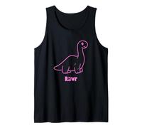 Cute Simple Pink Dinosaur Outline Rawr Tank Top
