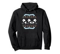 Cute Sitting Bear Cubs with Bow Ties Pattern Pullover Hoodie