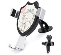 Cute Sitting Elephant with Pink Balloon Writing Love You Retro Style Universal Car Phone Mount, Windshield Vent Phone Mount, Durable Handsfree Stand Strong Suction Cell Phone Holder for Men Women