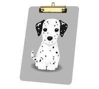 Cute Sitting Pup Spotted A4 Board, Acrylic Decorative Legal Size Clip Board 9"× 12. 5" with Low Profile Metal Clip, A4 Clipboards for School Offoce Lady Men Women Nurses