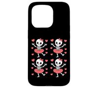 Cute Skeleton Ballet Dancer with Hearts - Spooky Goth Tutu Case for iPhone 15 Pro
