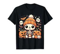 Cute Skeleton Coffee Lover Halloween Pumpkin T-Shirt