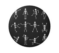 Cute Skeleton Dancing Custom 6cm Pin Badge-Iron Tinplate Material,Glossy Laminated,Single Sided Print-for Jackets,Bags