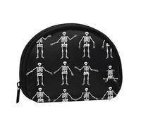 Cute Skeleton Dancing Minis Storage Bag Shell Wallet Small Coin Purse with Minis with Zipper Change Purse for Coin Keys You Can Also Store Any Small Objects You Want