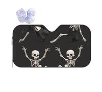 Cute Skeleton Dancing Printed Car Windshield Sun Shade - Foldable Sun Visor for Car, Car Sun Shade Windshield Protector, Keeps Vehicle Cool & Comfort, Universal Fit Small