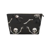 Cute Skeleton Dancing Printed Travel Toiletry Bag - Handbag Organizer, Purse Organiser Insert Handbag,Inner Storage Bag in Bag with Zipper Bag