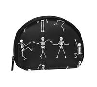 Cute Skeleton Dancing Prints Coin Purse for Women Cute Small Change Wallet Mini Coin Purses Pouch with Zipper