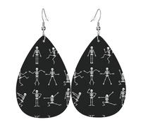 Cute Skeleton Dancing Women'S Drop-Shaped Leather Earrings Are Suitable For Parties, Holiday Parties And Gifts.