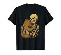 Cute Skeleton Hug Capybara Vintage Spooky Halloween T-Shirt