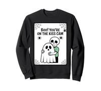 Cute skeleton hugging ghost boo you’re on the kiss cam Sweatshirt