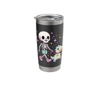 Cute Skeleton T-Rex Rainbow Dinosaur Kawaii Pastel Goth Dino Stainless Steel Insulated Tumbler
