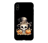 Cute Skeleton Witch Hat Autumn Pumpkins Case for iPhone XS Max