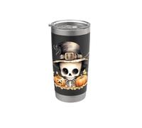 Cute Skeleton Witch Hat Autumn Pumpkins Stainless Steel Insulated Tumbler