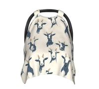 Cute Sketch Goat Print Baby Car Seat Covers, Breathable Nursing Cover Breastfeeding Cover, Stroller Covers, Multi-use Infant Carseat Canopy, Baby Boys Girls Newborn Essentials