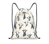 Cute Sketch Goat Print Drawstring Backpack Cinch Sack Pack Lightweight Versatile Drawstring Bag For Outdoor Swim Shopping 36X42Cm