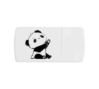 'Cute Sketchy Panda Sitting' Pill Box with Tablet Splitter (PI00034591)